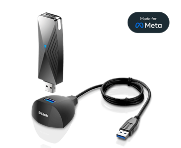 VR Air Bridge Adapter mit USB-Halterung. Made fo Meta-Logo.