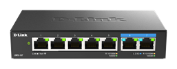 DMS-107 7-Port Multi-Gigabit Unmanged Switch - front view.