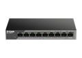 DSS-100E 9-Port Fast Ethernet PoE Unmanaged Surveillance Switch including Gigabit Uplink - front view.
