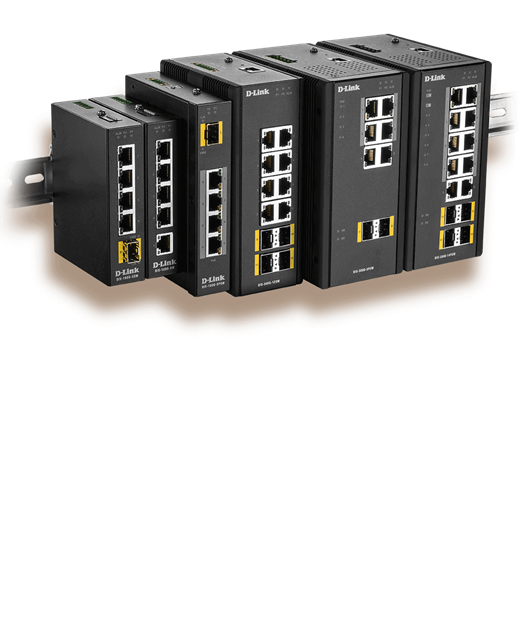 DIS Industrial Switches mounted on DIN Rail