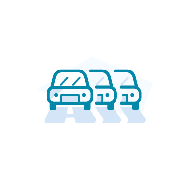 Motorway with cars icon