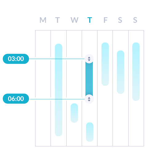 mydlink app scheduling interface.