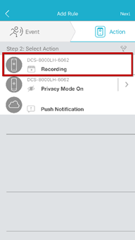 How do I set up motion detection using the mydlink app