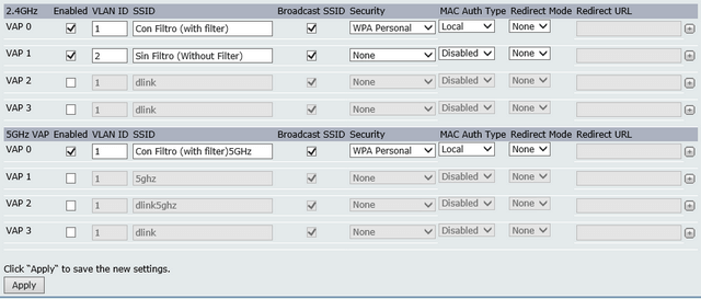 DWL-6700AP Mac Filter