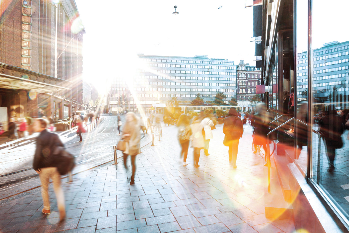 Smart Cities Motiv Fußgänger