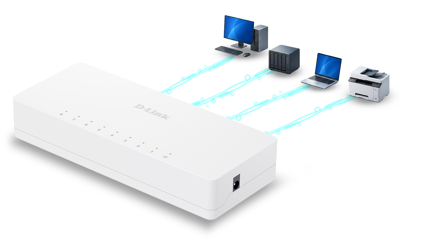 DES-1008C 8-Port Fast Ethernet Unmanaged Switch | D-Link Deutschland