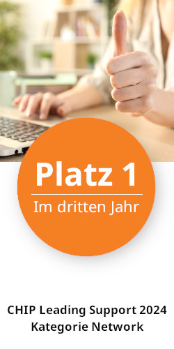 Platz 1 im dritten Jahr für D-Link beim CHIP Leading Support 2024, Kategorie Network.