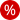 Roter Kreis mit weißem Prozentzeichen