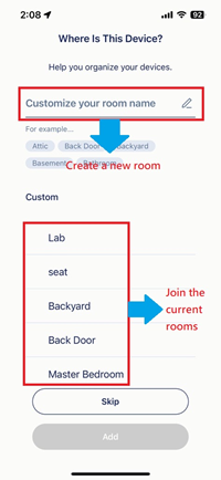 Add to a room