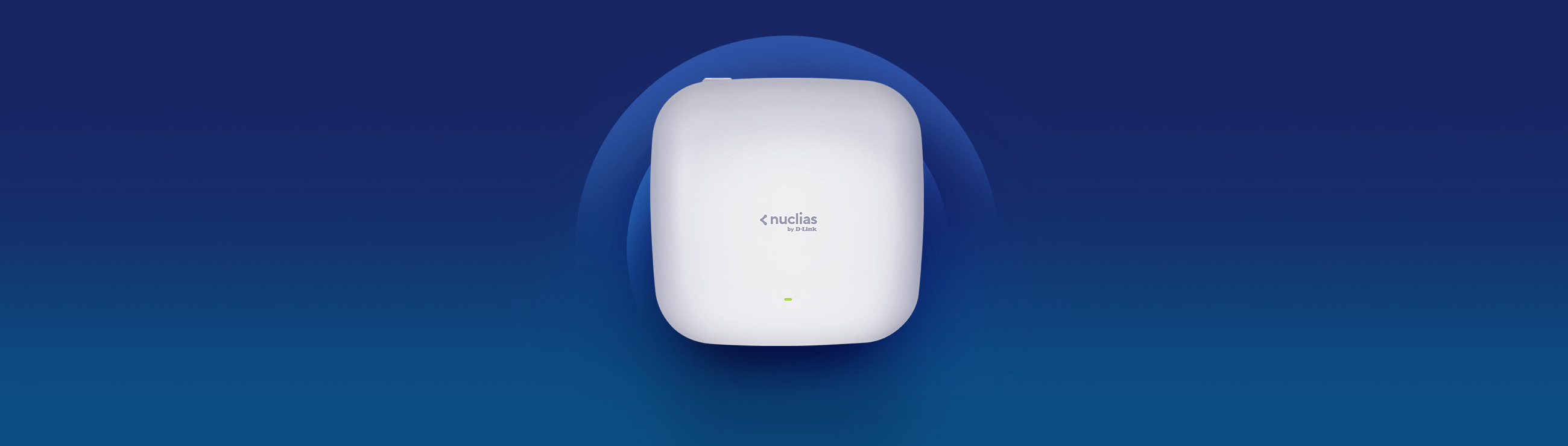DAP-X2850 Nuclias Connect - AX3600 Wi-Fi 6 Dual-Band PoE Access Point with blue background and wireless waves.