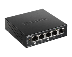 Left side of the DGS-1005P 5-Port Desktop Gigabit PoE+ Switch 