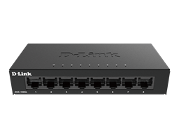 DGS-108GL 8-Port Gigabit Unmanaged Dekstop Switch - front view.