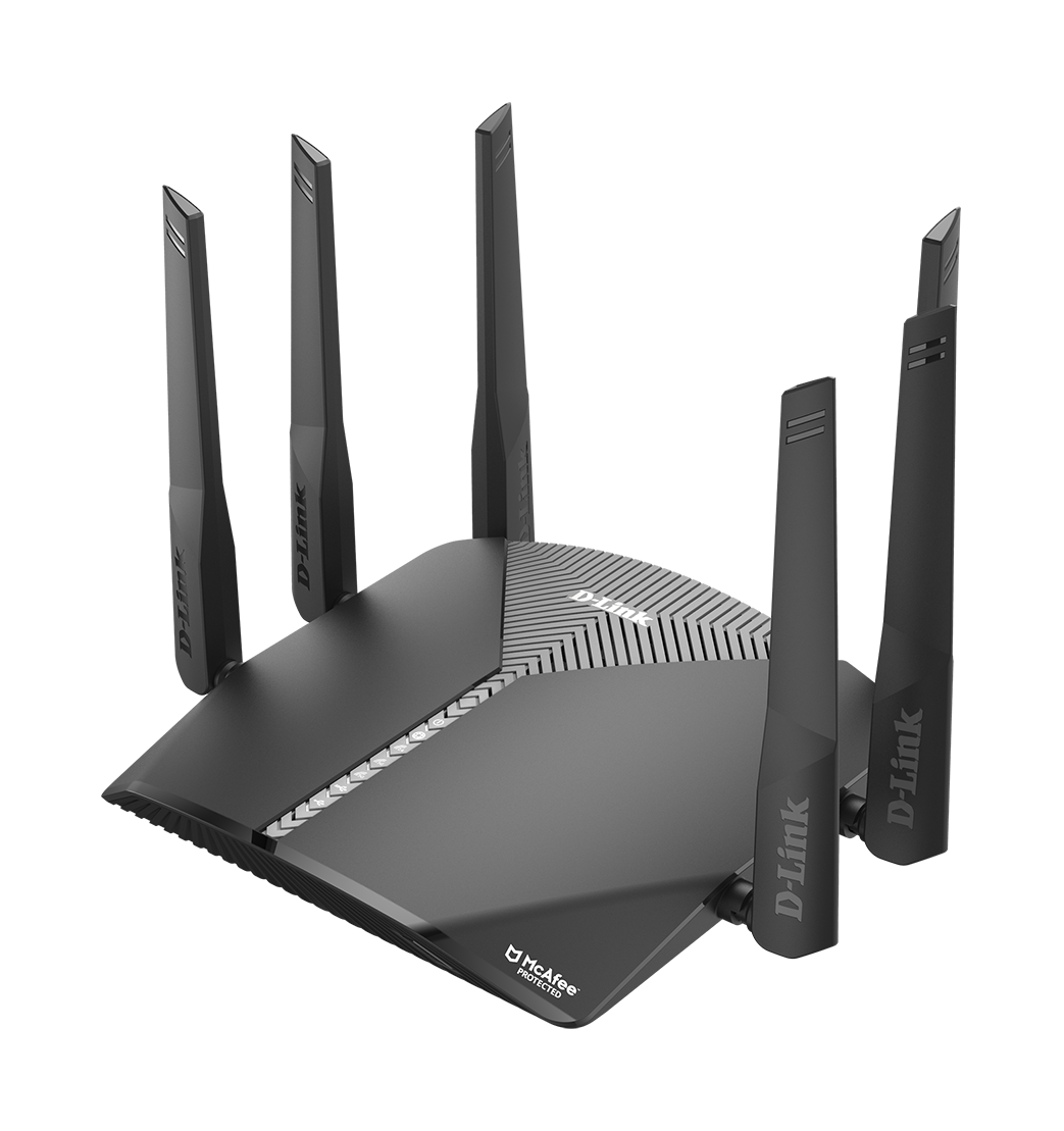 DIR-3060 EXO AC3000 Smart Mesh Wi-Fi Router left side angled