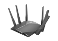 DIR-3060 EXO AC3000 Smart Mesh Wi-Fi Router left side with spread antennas