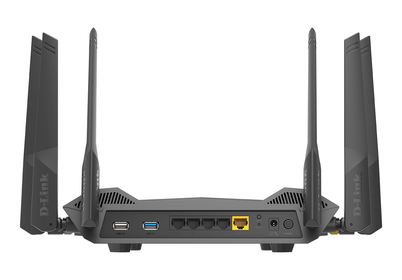 DIR-X5460 AX5400 Wi-Fi 6 Router - back view.