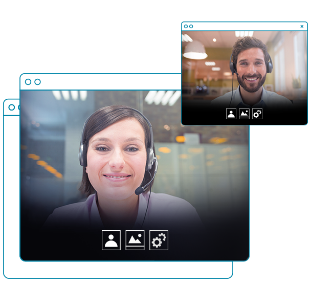 Video conference call.