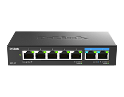 DMS-107 7-Port Multi-Gigabit Unmanged Switch - front view.