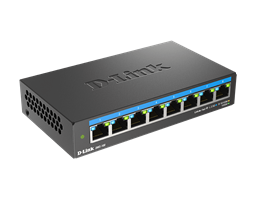 DMS-108 8-Port 2.5G Multi-Gigabit Desktop Switch - top right view.