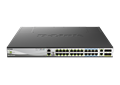 DMS-3130-30PS - 30-Port Layer 3 Stackable Multi-Gigabit Managed PoE Switch - front view.