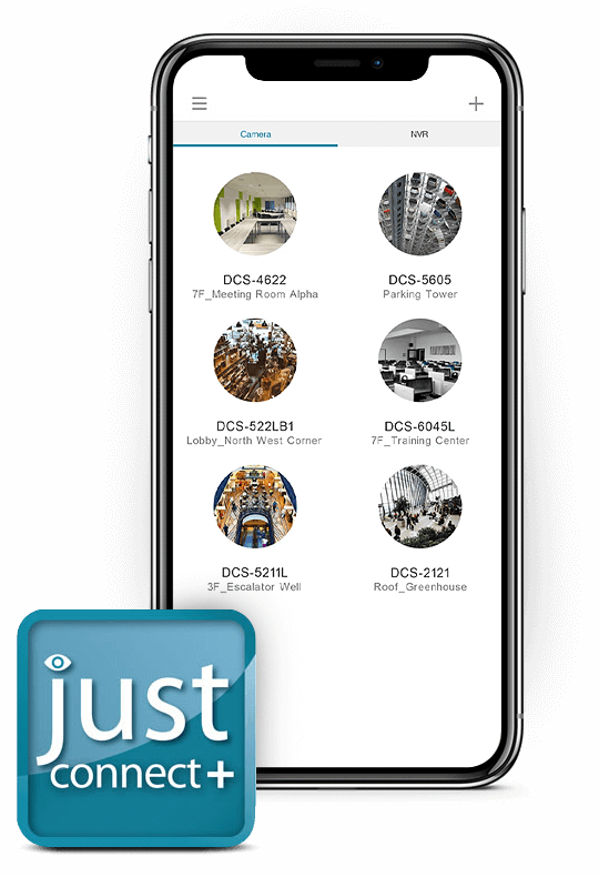 JustConnect app with phone interface.