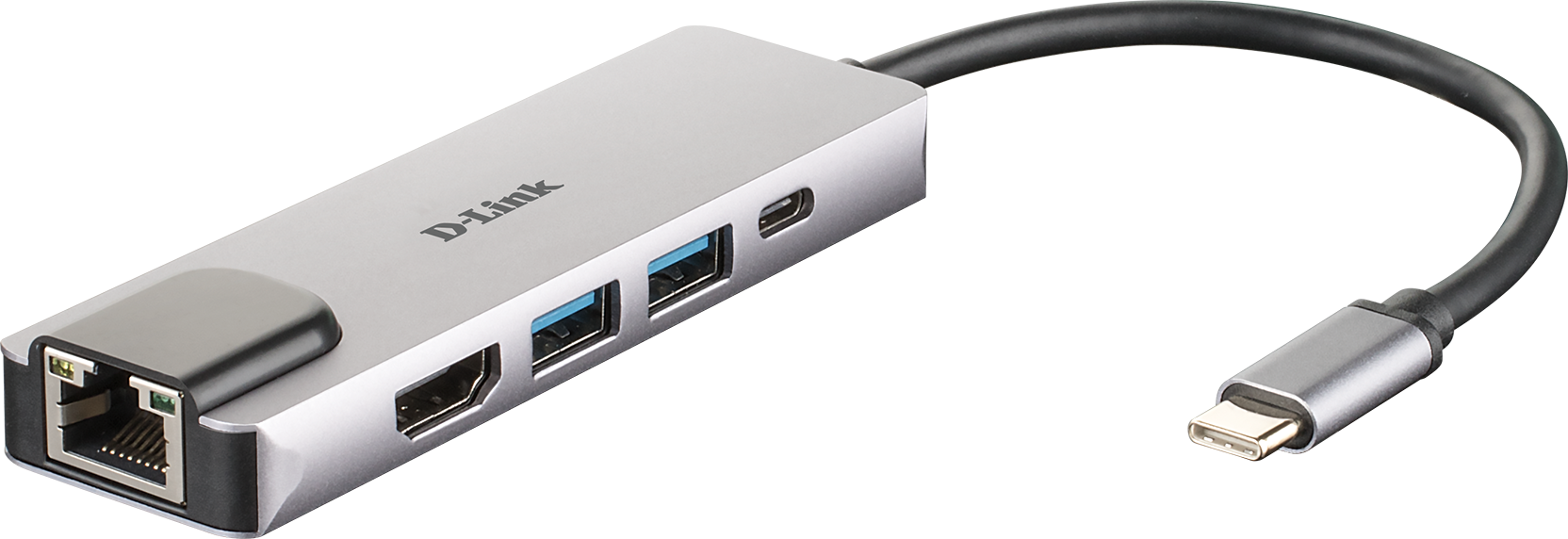 DUB-M520 5-in-1 USB-C Hub with HDMI/Ethernet and Power Delivery - side angle