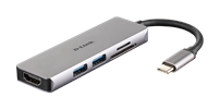 DUB-M530 5-in-1 USB-C Hub with HDMI and SD/microSD Card Reader - side angle