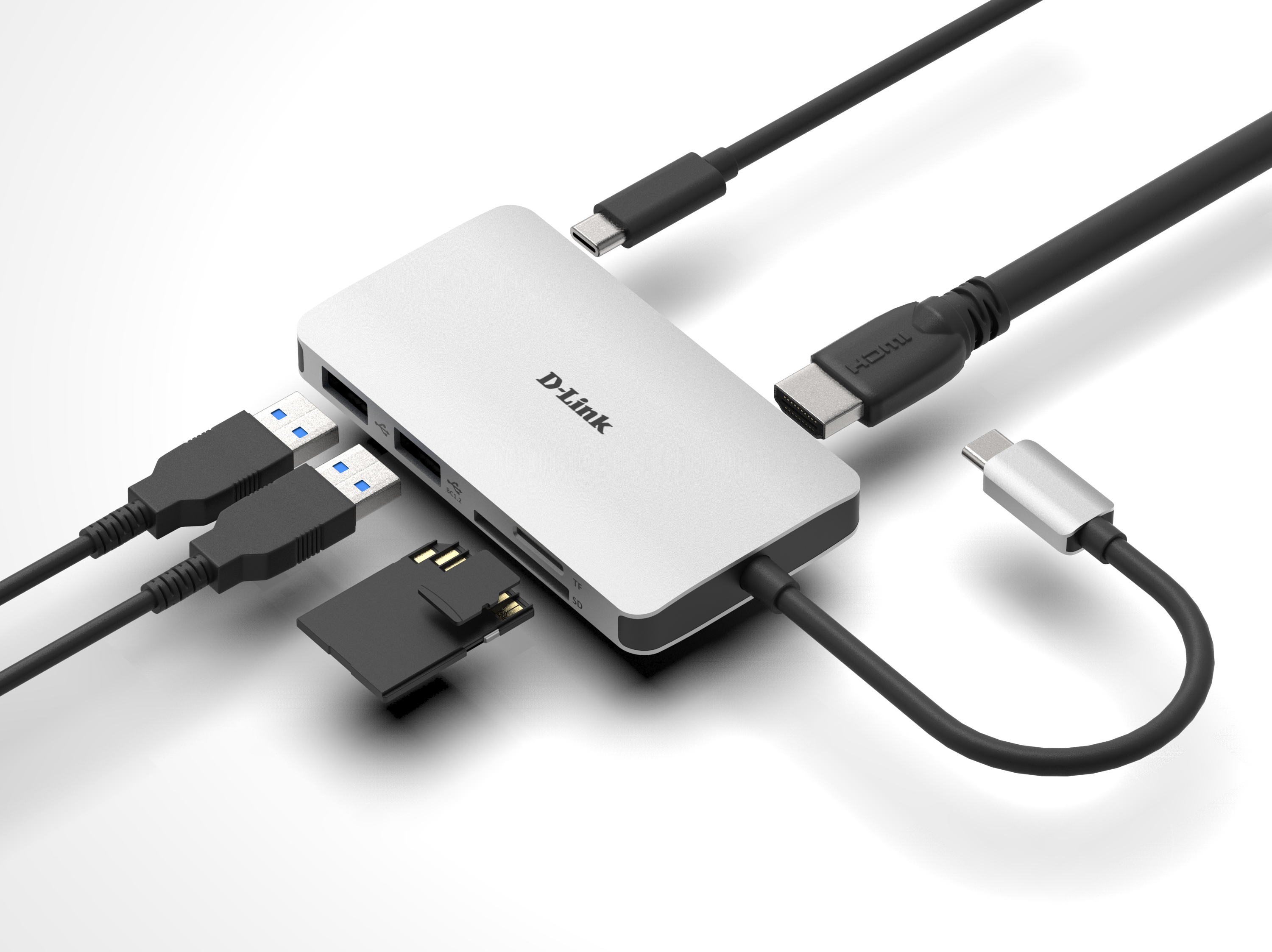 DUB-M610 6-in-1 USB-C Hub with HDMI/Card Reader/Power Delivery - example connections