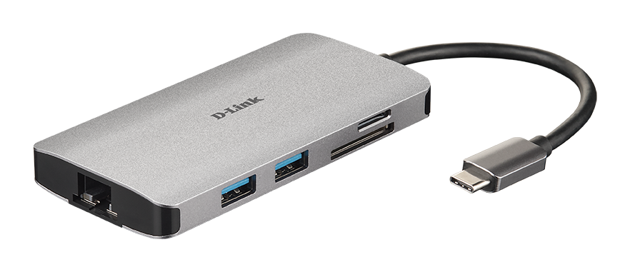 DUB-M810 8-in-1 USB-C Hub with HDMI/Ethernet/Card Reader/Power Delivery - side