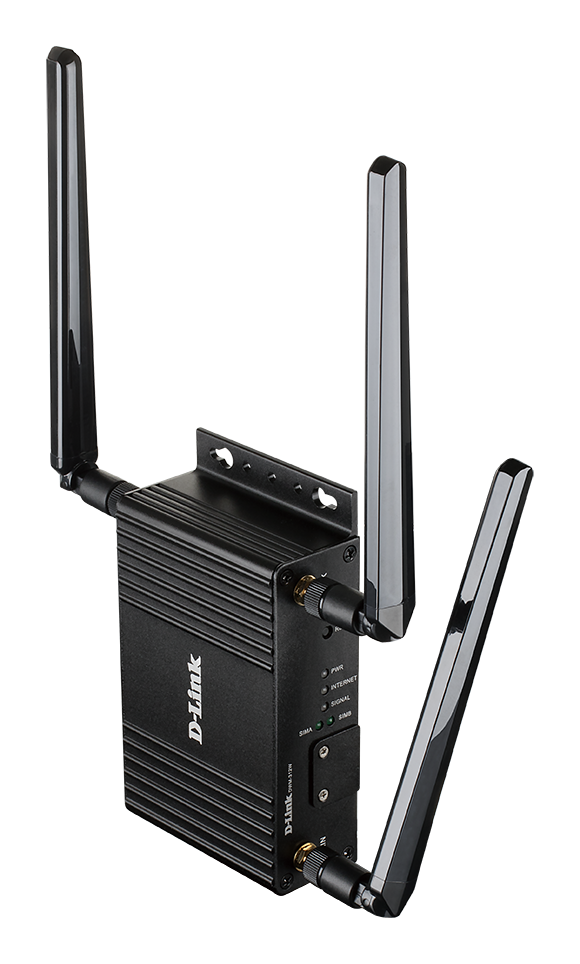 DWM-312 4G LTE M2M Wi-Fi Router - side angled view.