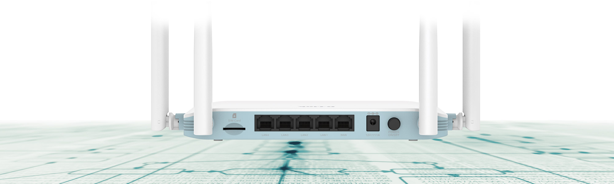 G403 with a large blue chipboard background.