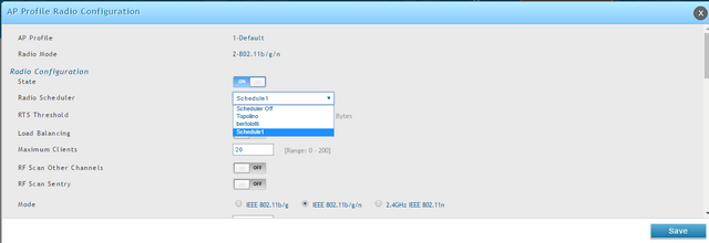 DWC-1000 Configure a schedule rule for radio settings