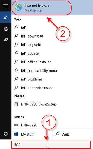 How to find Microsoft IE 11 on your new Windows® 10 Operating System