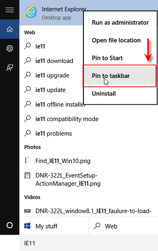 How to find Microsoft IE 11 on your new Windows® 10 Operating System