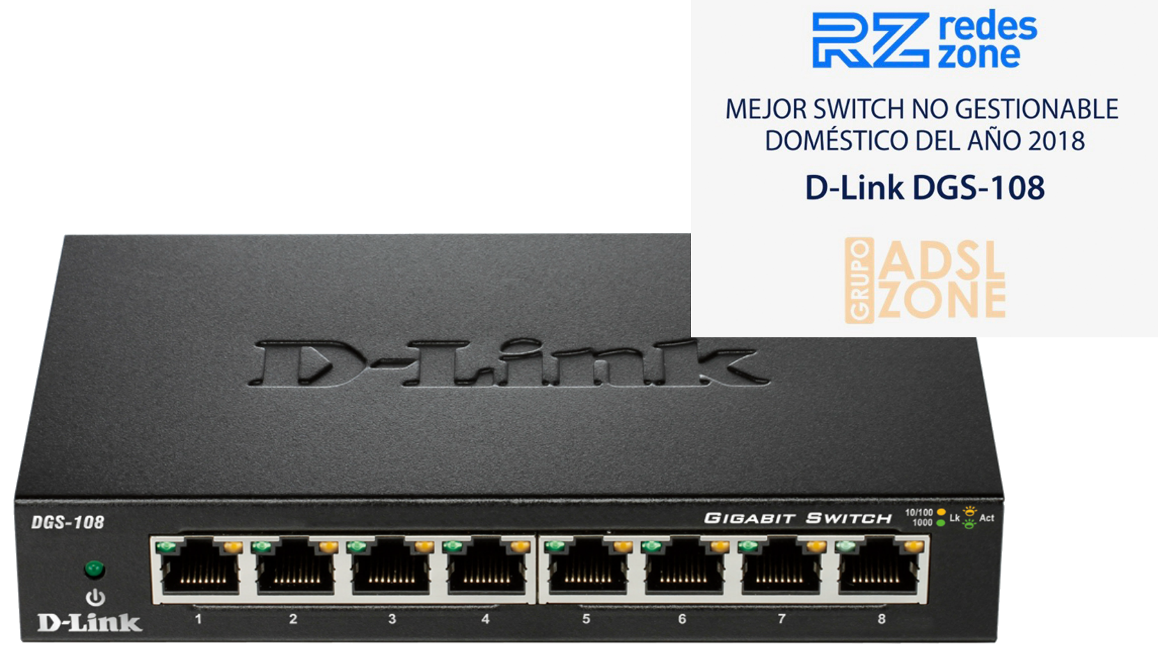 D-Link DGS-1008P Switch 8 puertos