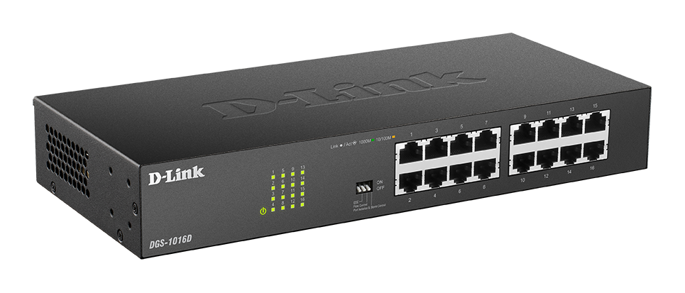 DGS-1016D Switch 16 puertos 10/100/1000Mbps No Gestionable | D