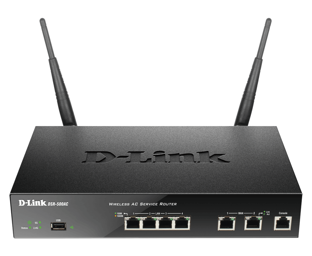 Dual Access Router DSR-500AC Dual WAN 4-Port Gigabit Wireless AC VPN Router | D-Link