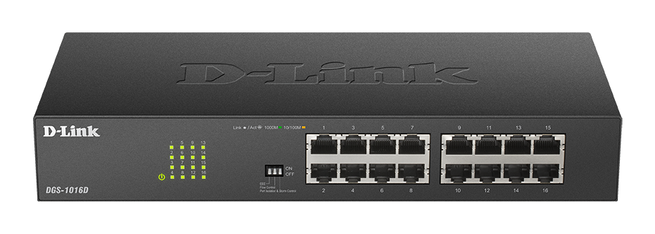 DGS-1016D 16-Port Gigabit Unmanaged Desktop Switch | D-Link DGS-1016D 16-Port Gigabit Unmanaged Desktop Switch | D-Link