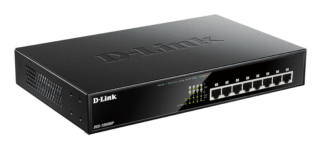 DGS-1008MP (Max PoE) 8-portowy gigabitowy przełącznik Max PoE | D