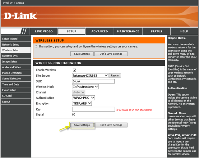 How to set up wireless on my DCS 2670L D Link UK