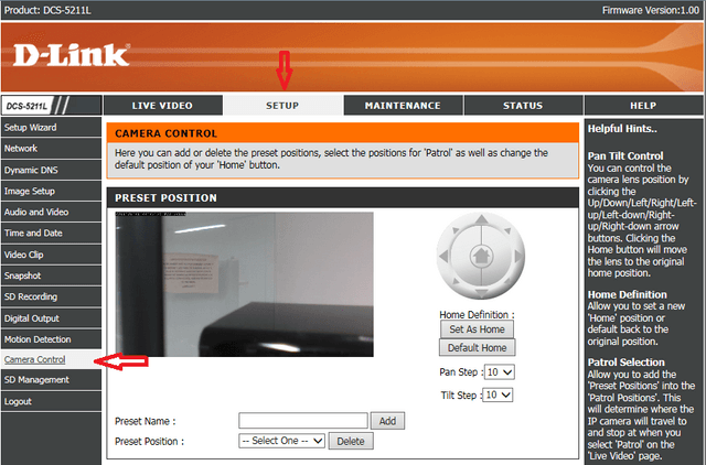 Dlink sales camera setup