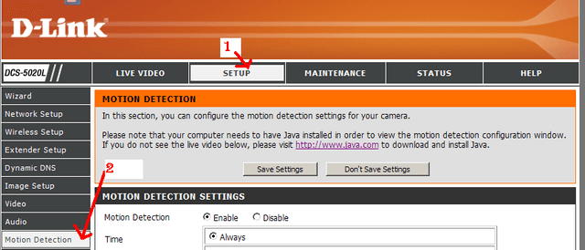 How to configure the motion detection on your camera DCS 932L D