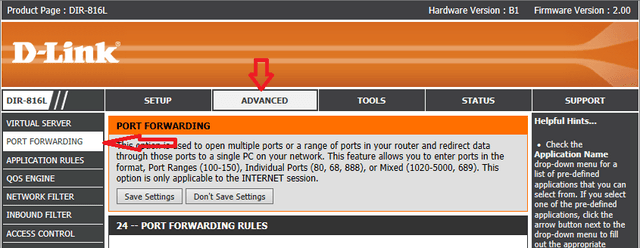 DIR_816L_Configure_Port_Forwarding1