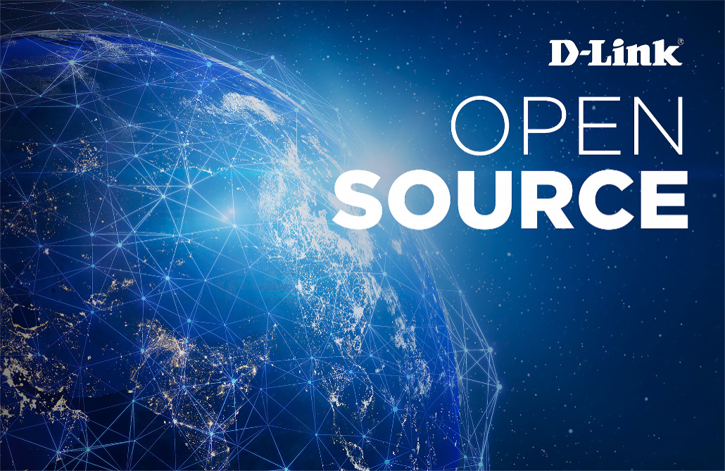 D-Link Open Source with planet Earth in the background