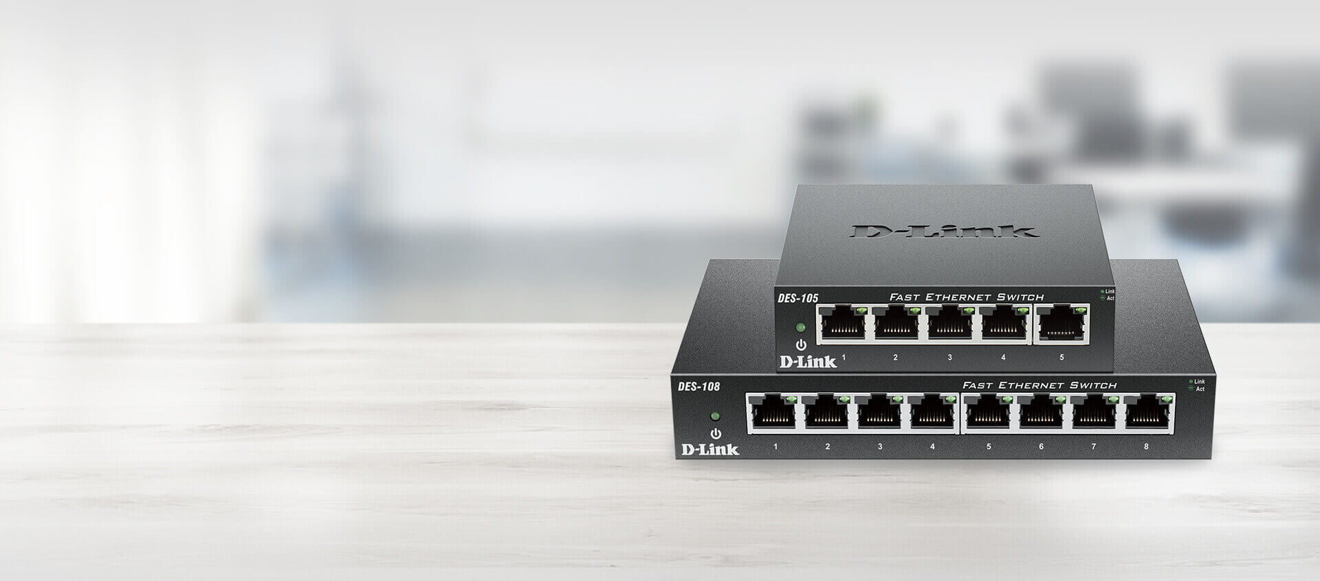 DES-108 8-Port 10/100 Unmanaged Metal Desktop Switch | D-Link