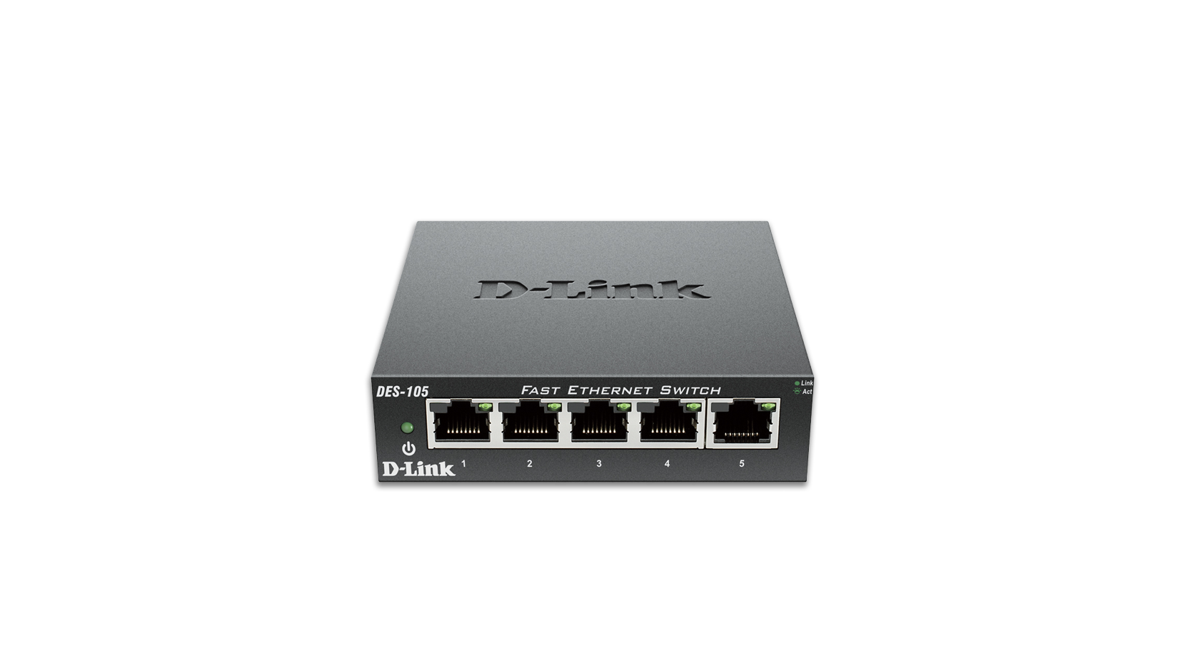 D-Link Ethernet Switch, 5 Port Gigabit Unmanaged Metal Desktop Plug and  Play Compact (DGS-105),Black