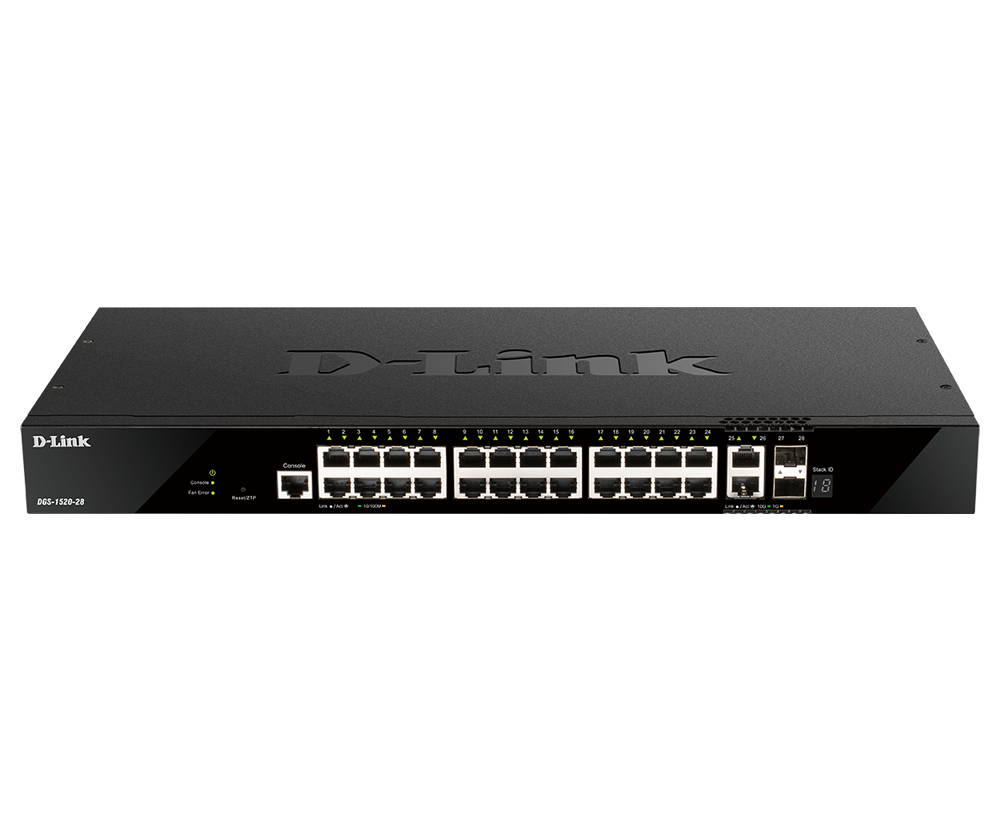 Stackable Power Switcher DGS-1520-28 Layer 3 Stackable Smart Managed Switch | D-Link