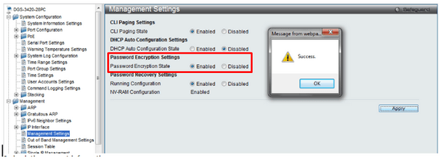 DGS-3120 Enable SHA 1 encrypted user mode